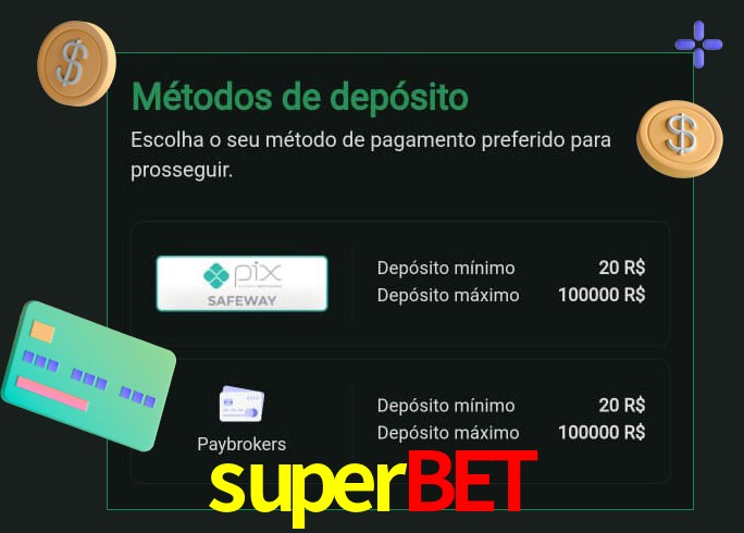 O cassino superbet oferece uma grande variedade de métodos de pagamento
